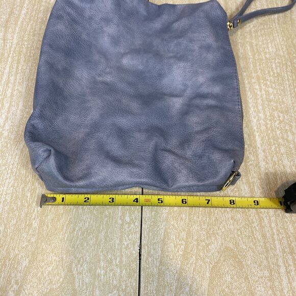 Steve Madden Faux Leather BOHO Style Gray Tote Bag & Purse 14" H x 11" W x 7" D - Picture 11 of 13